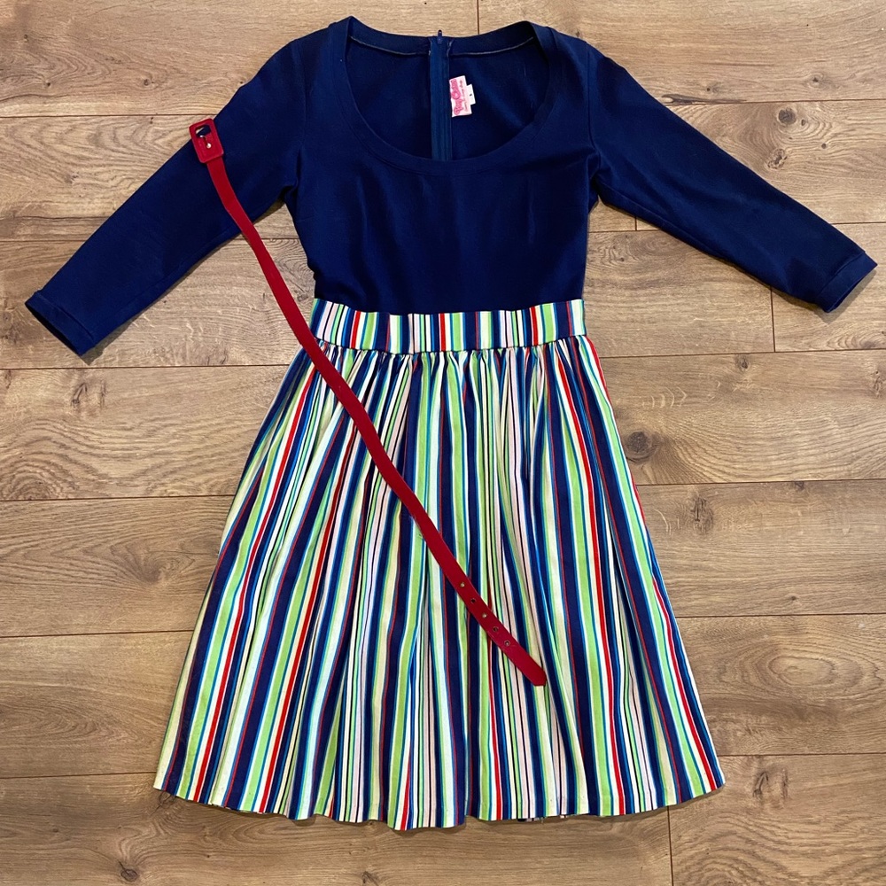 Pinup Couture | Striped 3/4 Sleeve Dress